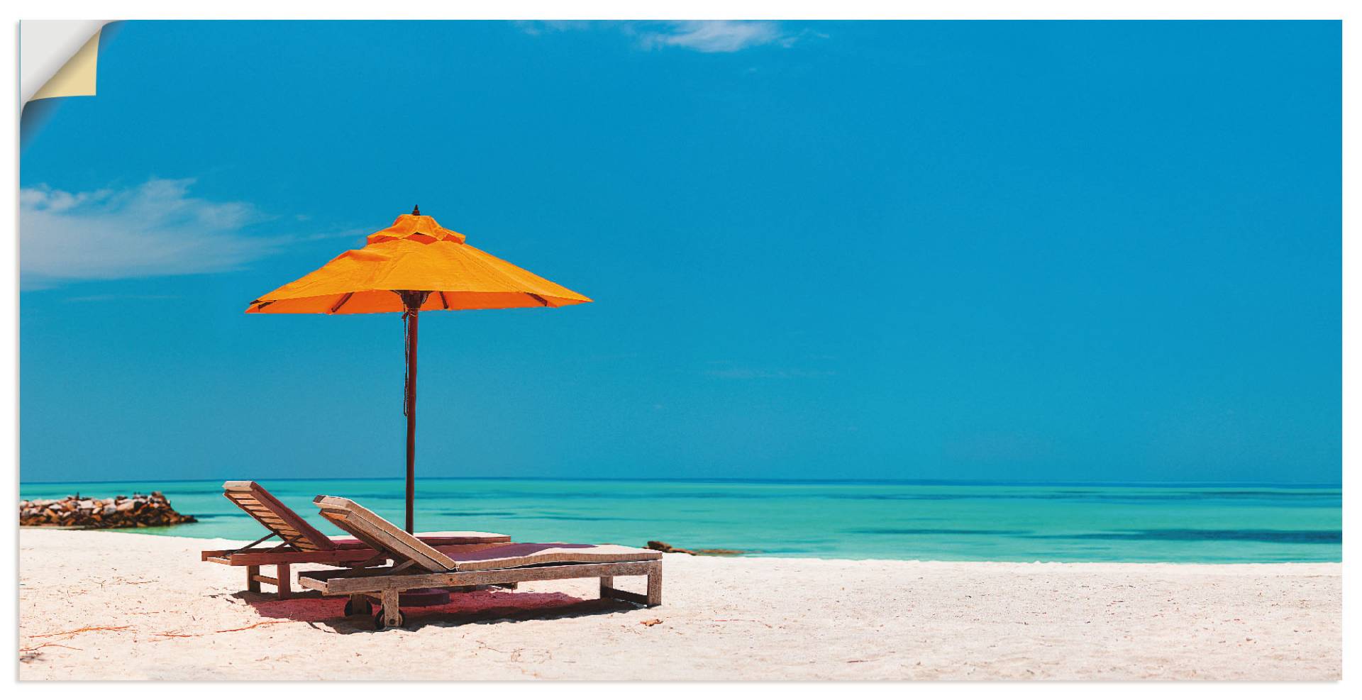 Artland Wandbild »Liegestuhl Sonnenschirm Strand Malediven«, Strand, (1 St.), als Alubild, Outdoorbild, Leinwandbild, Poster, Wandaufkleber Artland Wandbild »Liegestuhl Sonnenschirm Strand Malediven«, Strand, (1 St.), als Alubild, Outdoorbild, Leinwandbild, Poster, Wandaufkleber von Artland