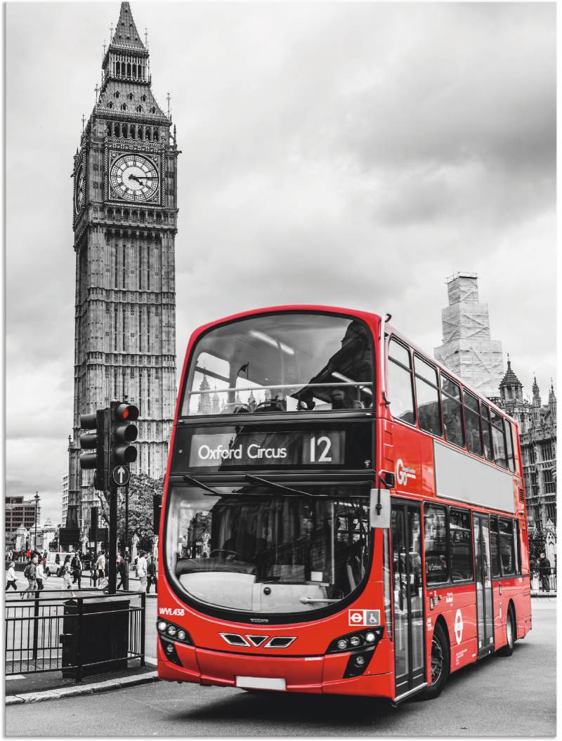 Artland Wandbild »London Bus und Big Ben«, Gebäude, (1 St.), als Leinwandbild, Poster in verschied. Grössen von Artland