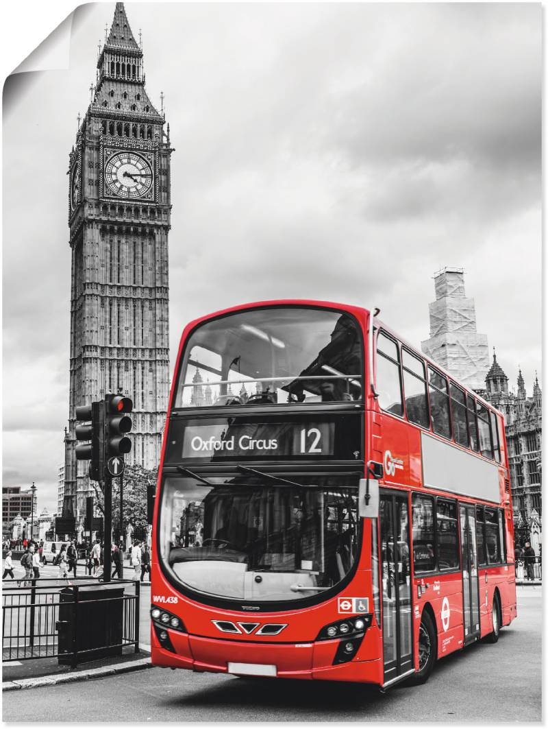 Artland Wandbild »London Bus und Big Ben«, Gebäude, (1 St.), als Leinwandbild, Poster in verschied. Grössen von Artland