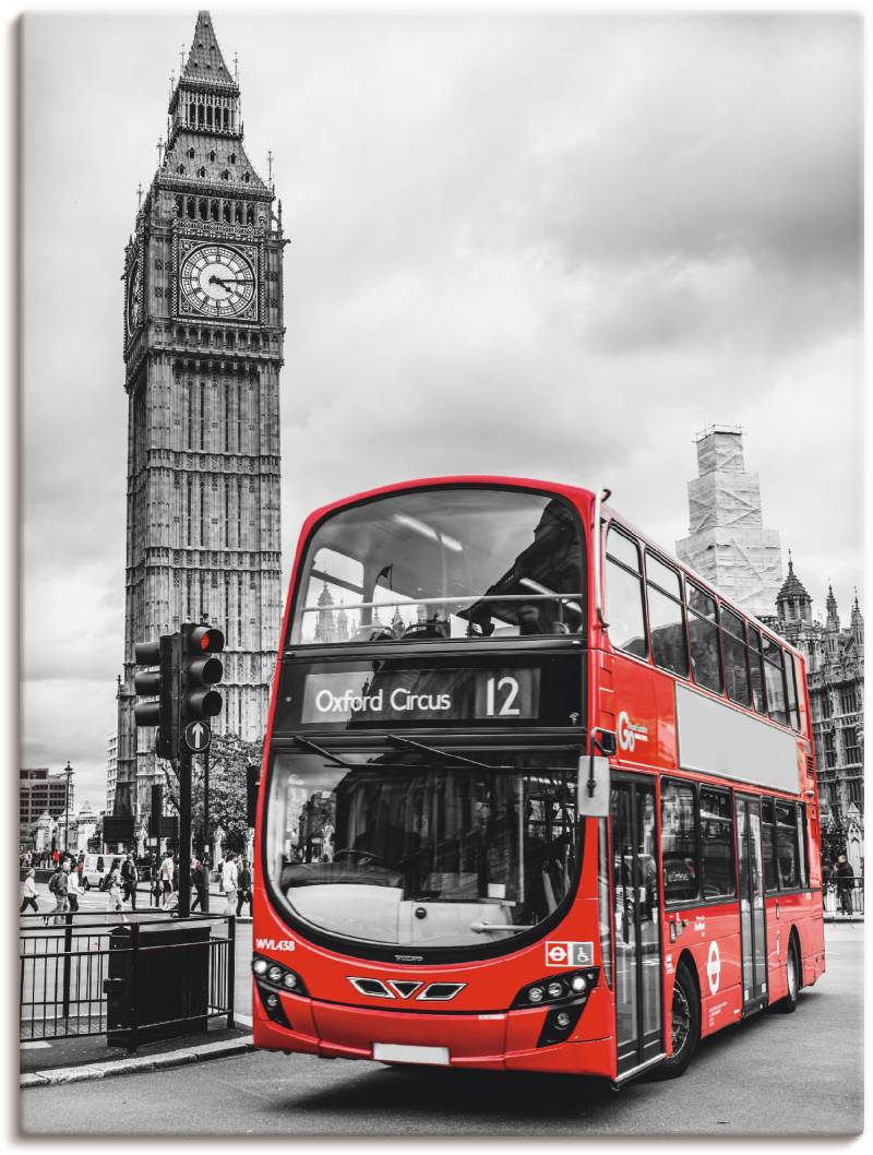 Artland Wandbild »London Bus und Big Ben«, Gebäude, (1 St.), als Leinwandbild, Poster in verschied. Grössen von Artland