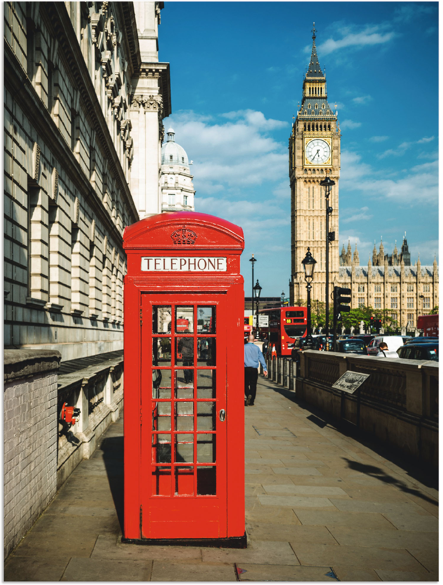 Artland Wandbild »London Telefonzelle«, Gebäude, (1 St.), als Alubild, Leinwandbild, Wandaufkleber oder Poster in versch. Grössen von Artland