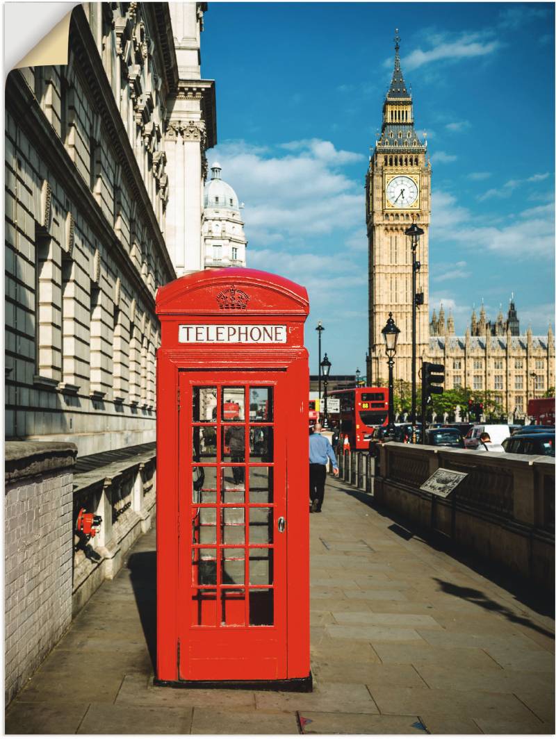 Artland Wandbild »London Telefonzelle«, Gebäude, (1 St.), als Alubild, Leinwandbild, Wandaufkleber oder Poster in versch. Grössen von Artland