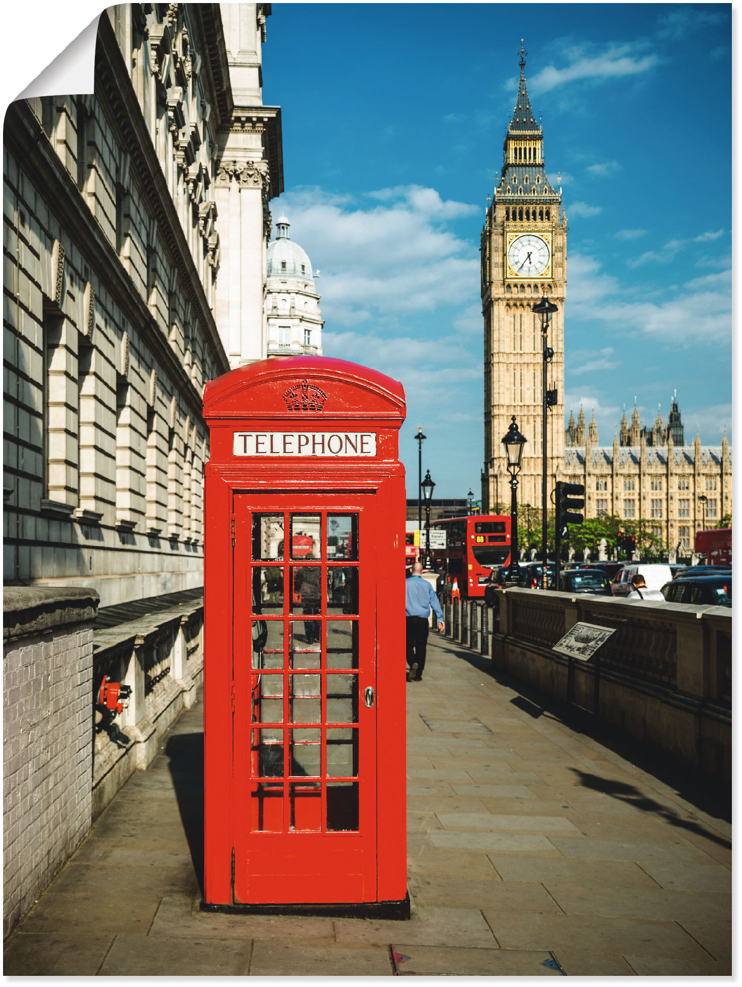 Artland Wandbild »London Telefonzelle«, Gebäude, (1 St.), als Alubild, Leinwandbild, Wandaufkleber oder Poster in versch. Grössen von Artland