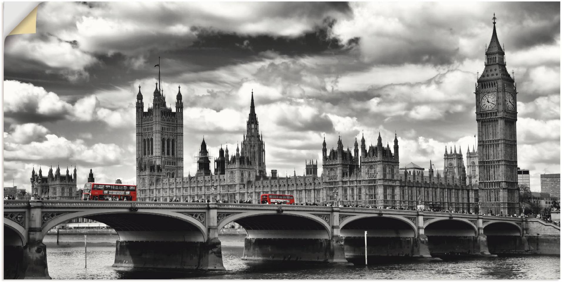 Artland Wandbild »London Westminster Bridge & Red Buses«, Grossbritannien, (1 St.), als Leinwandbild, Poster, Wandaufkleber in verschied. Grössen Artland Wandbild »London Westminster Bridge & Red Buses«, Grossbritannien, (1 St.), als Leinwandbild, Poster, Wandaufkleber in verschied. Grössen von Artland