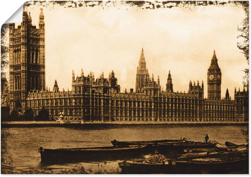 Artland Wandbild »London: House of Parliament«, Gebäude, (1 St.), als Leinwandbild, Wandaufkleber oder Poster in versch. Grössen von Artland