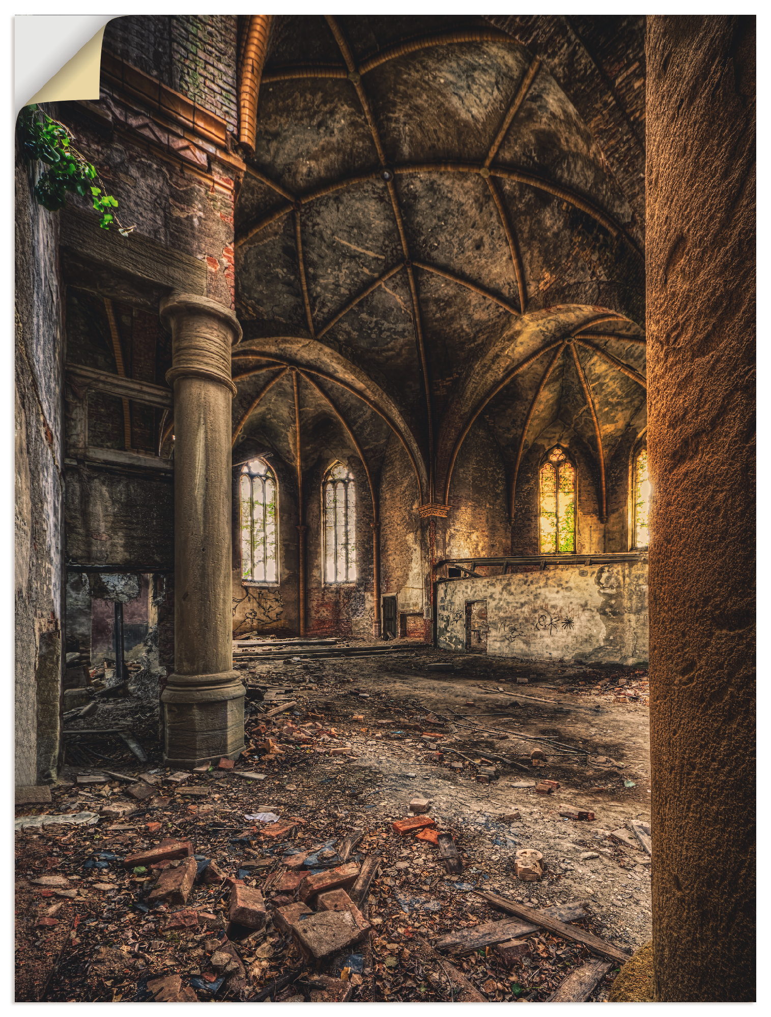 Artland Wandbild »Lost Place - verlassene Kirche II«, Gebäude, (1 St.), als Leinwandbild, Wandaufkleber in verschied. Grössen von Artland