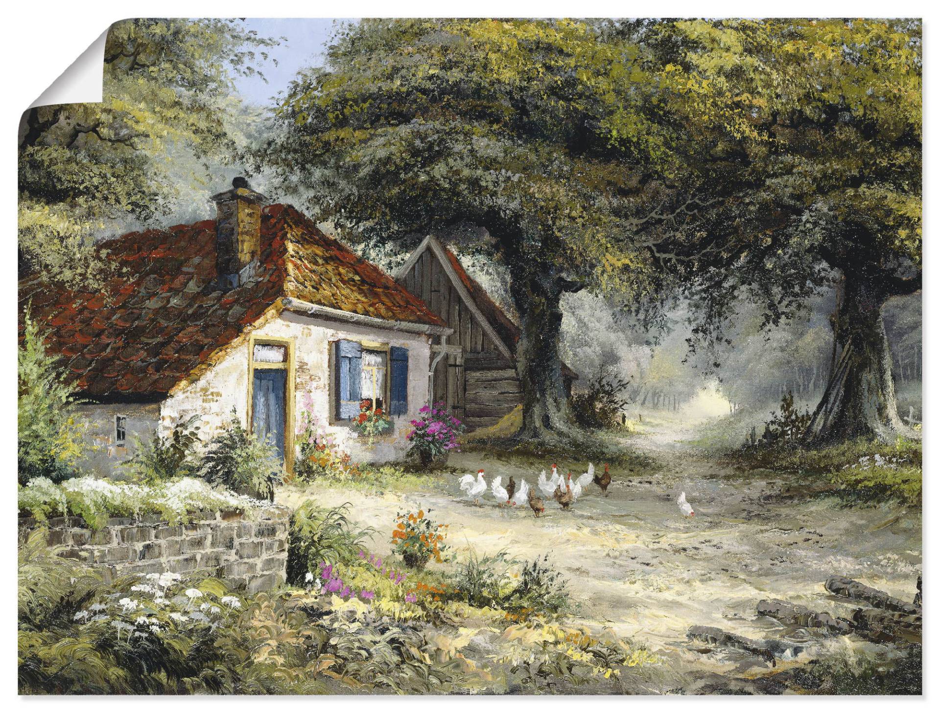 Artland Wandbild »Märchenhaftes Ferienhaus«, Garten, (1 St.), als Leinwandbild, Poster in verschied. Grössen von Artland