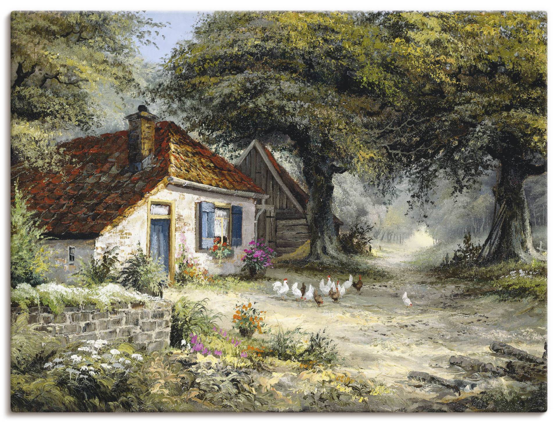 Artland Wandbild »Märchenhaftes Ferienhaus«, Garten, (1 St.), als Leinwandbild, Poster in verschied. Grössen von Artland