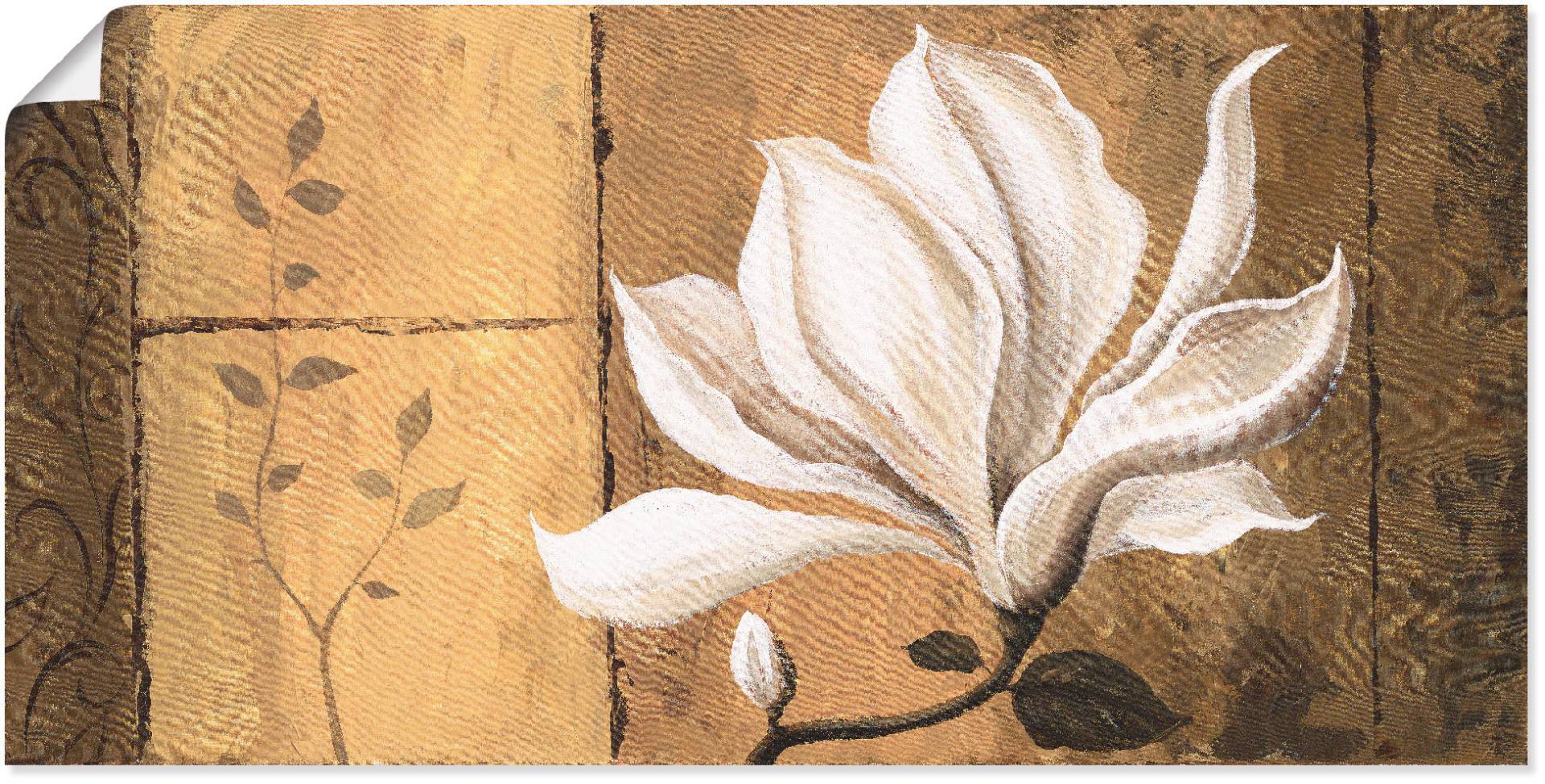 Artland Wandbild »Magnolie an Gold-Braun«, Blumen, (1 St.), als Leinwandbild, Poster in verschied. Grössen von Artland