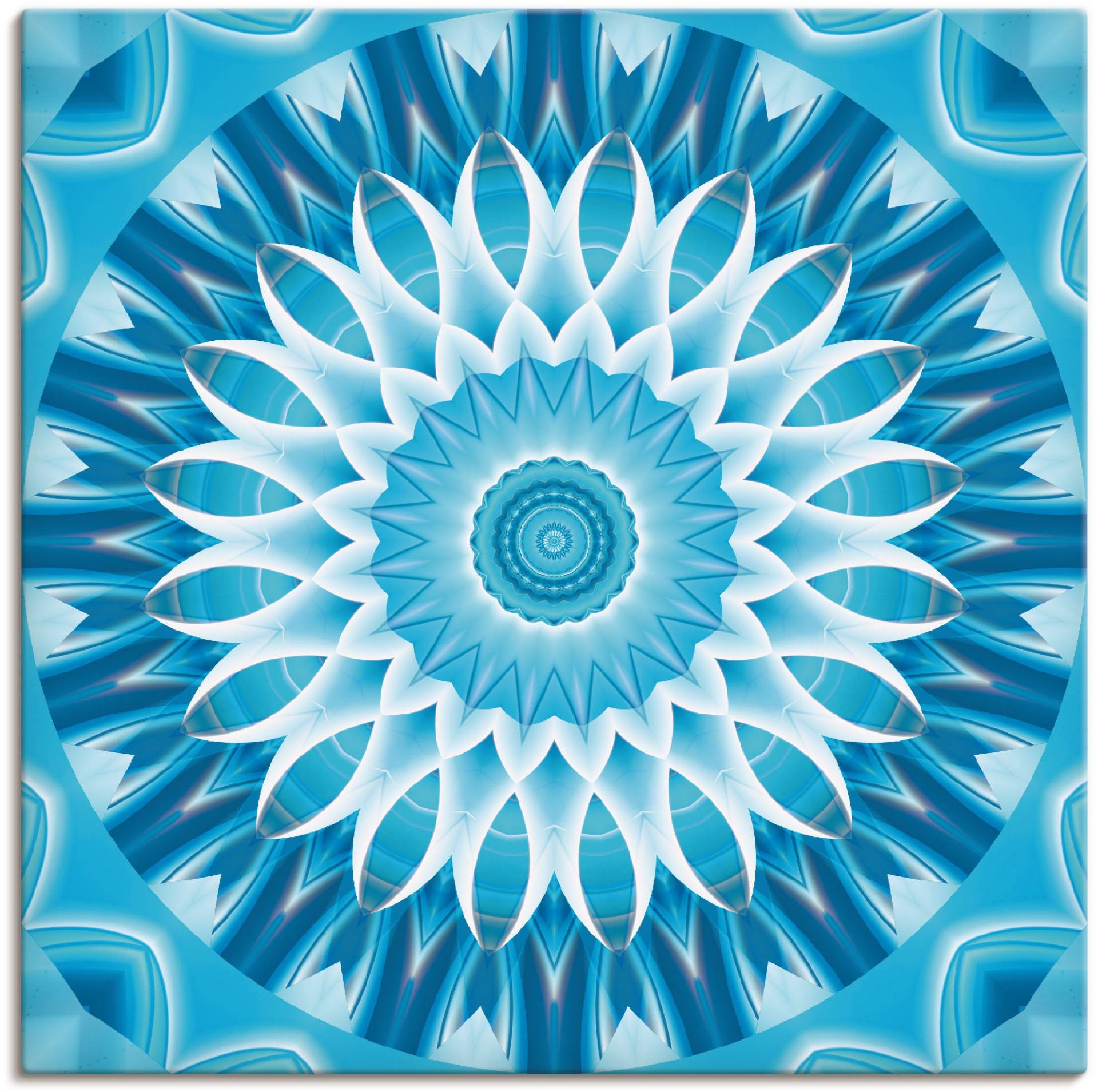 Artland Wandbild »Mandala blau Blüte«, Muster, (1 St.), als Leinwandbild in verschied. Grössen von Artland