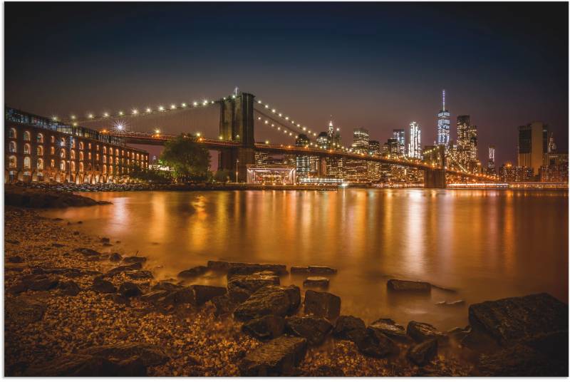 Artland Wandbild »Manhattan Skyline & Brroklyn Bridge«, Amerika, (1 St.), als Alubild, Leinwandbild, Wandaufkleber oder Poster in versch. Grössen von Artland