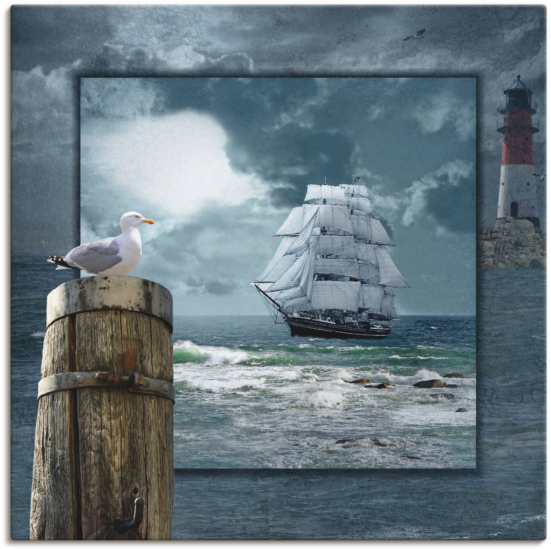 Artland Wandbild »Maritime Collage mit Segelschiff«, Boote & Schiffe, (1 St.), als Leinwandbild, Poster, Wandaufkleber in verschied. Grössen Artland Wandbild »Maritime Collage mit Segelschiff«, Boote & Schiffe, (1 St.), als Leinwandbild, Poster, Wandaufkleber in verschied. Grössen von Artland