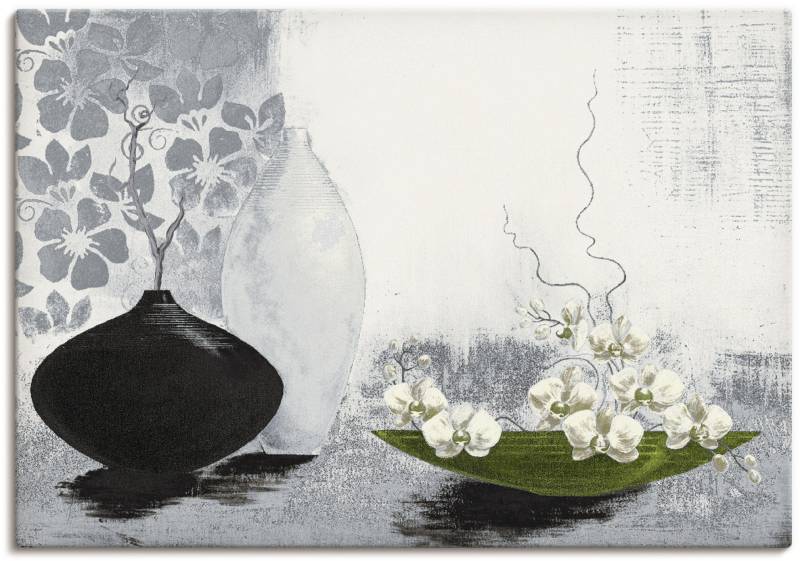 Artland Wandbild »Modernes bauchiges Gefäss mit Orchideen«, Vasen & Töpfe, (1 St.), als Leinwandbild, Poster in verschied. Grössen von Artland