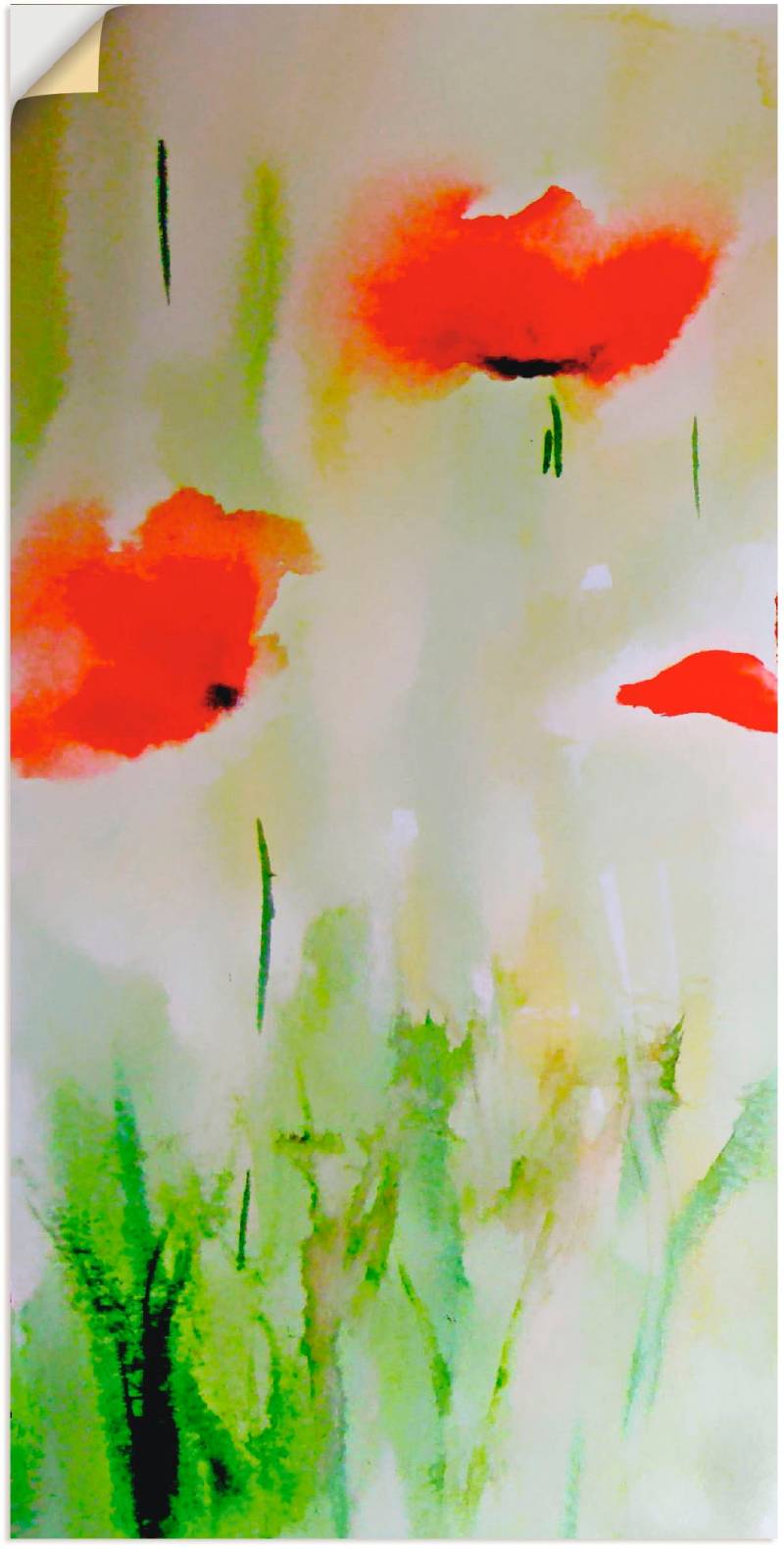 Artland Wandbild »Mohn Aquarell«, Blumen, (1 St.), als Alubild, Leinwandbild, Wandaufkleber oder Poster in versch. Grössen von Artland