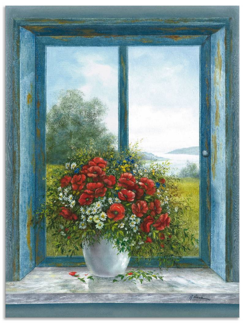 Artland Wandbild »Mohnblumen am Fenster«, Arrangements, (1 St.), als Leinwandbild, Wandaufkleber in verschied. Grössen von Artland