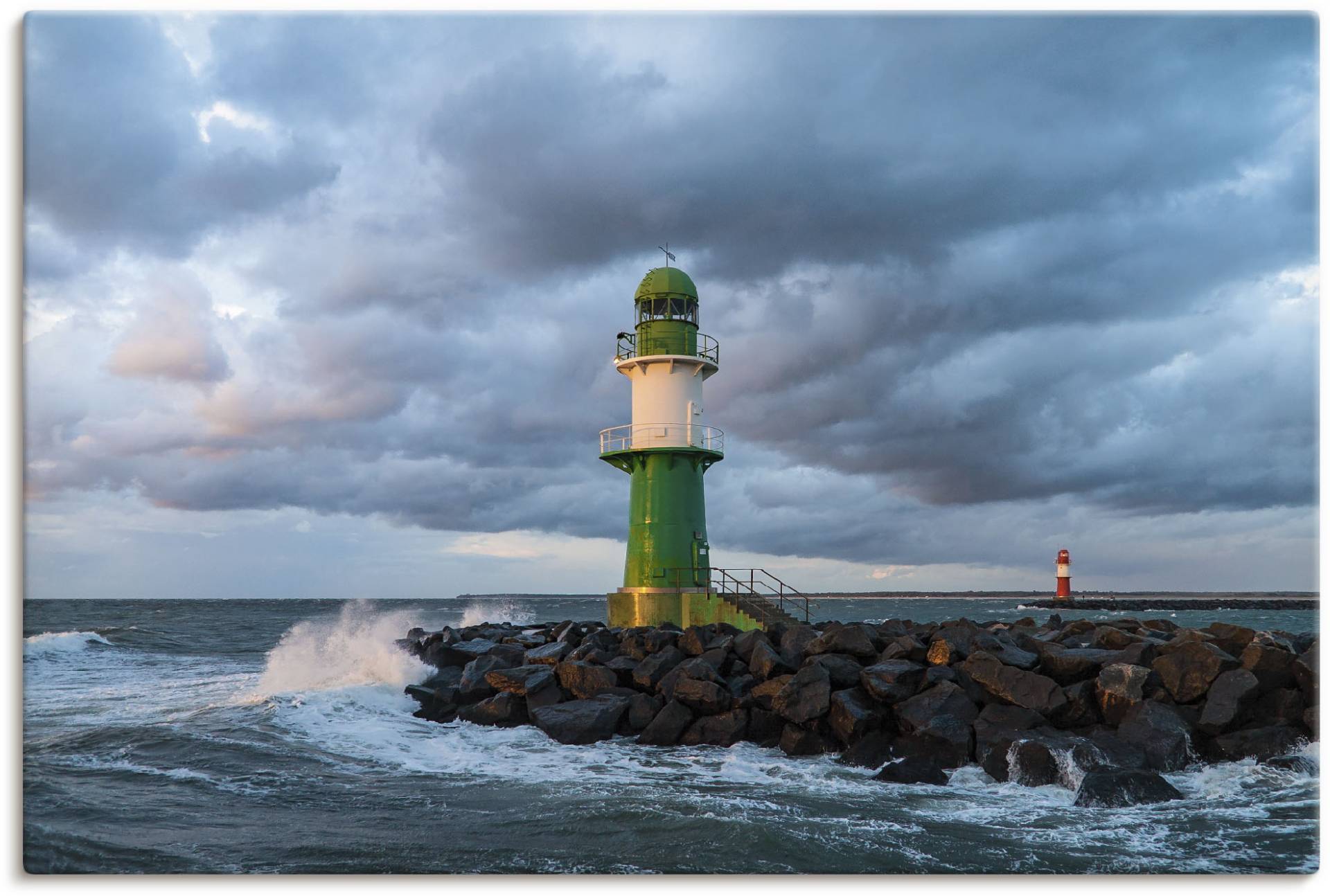 Artland Leinwandbild »Mole in Warnemünde III«, Gebäude, (1 St.), auf Keilrahmen gespannt Artland Leinwandbild »Mole in Warnemünde III«, Gebäude, (1 St.), auf Keilrahmen gespannt von Artland
