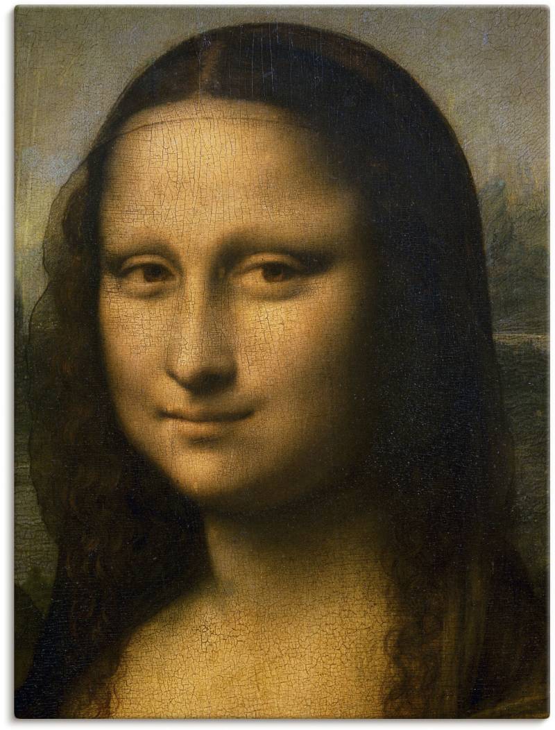 Artland Leinwandbild »Mona Lisa. Detail Kopf. 1503-1506«, Frau, (1 St.), auf Keilrahmen gespannt von Artland