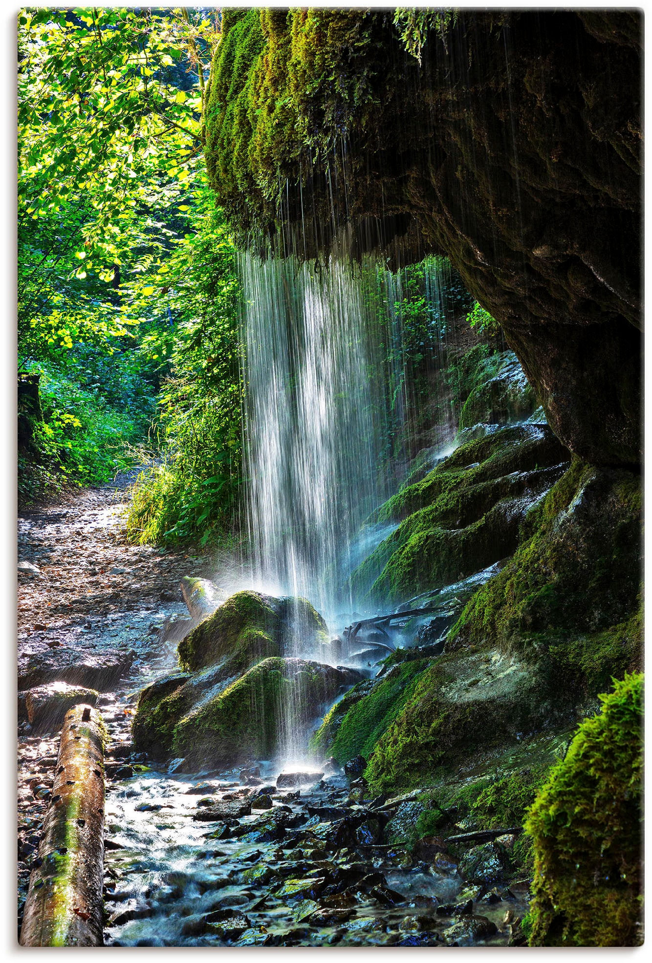 Artland Wandbild »Moosbedeckter Wasserfall«, Wasserfallbilder, (1 St.), als Alubild, Outdoorbild, Leinwandbild, Wandaufkleber, versch. Grössen von Artland