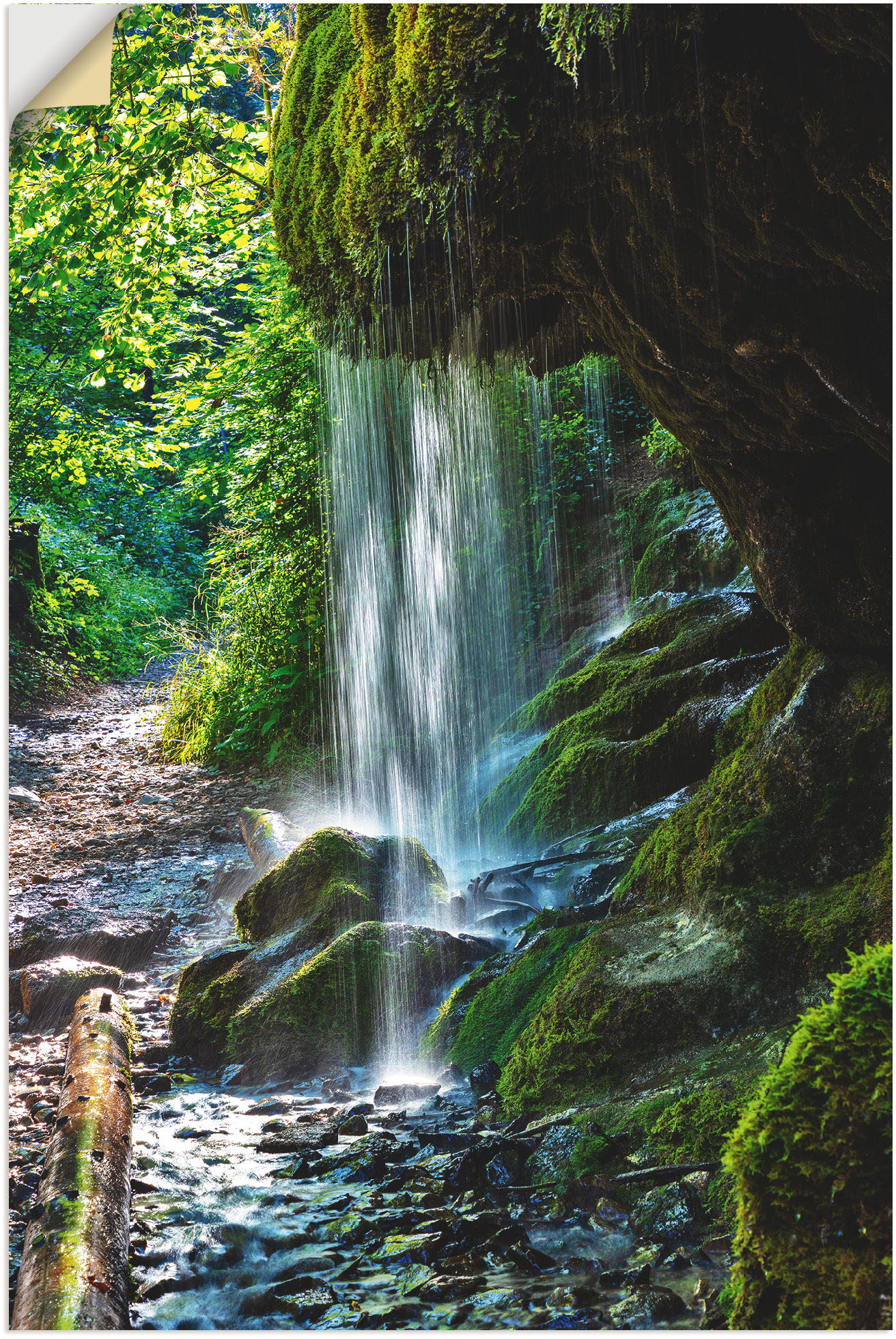 Artland Wandbild »Moosbedeckter Wasserfall«, Wasserfallbilder, (1 St.), als Alubild, Outdoorbild, Leinwandbild, Wandaufkleber, versch. Grössen von Artland