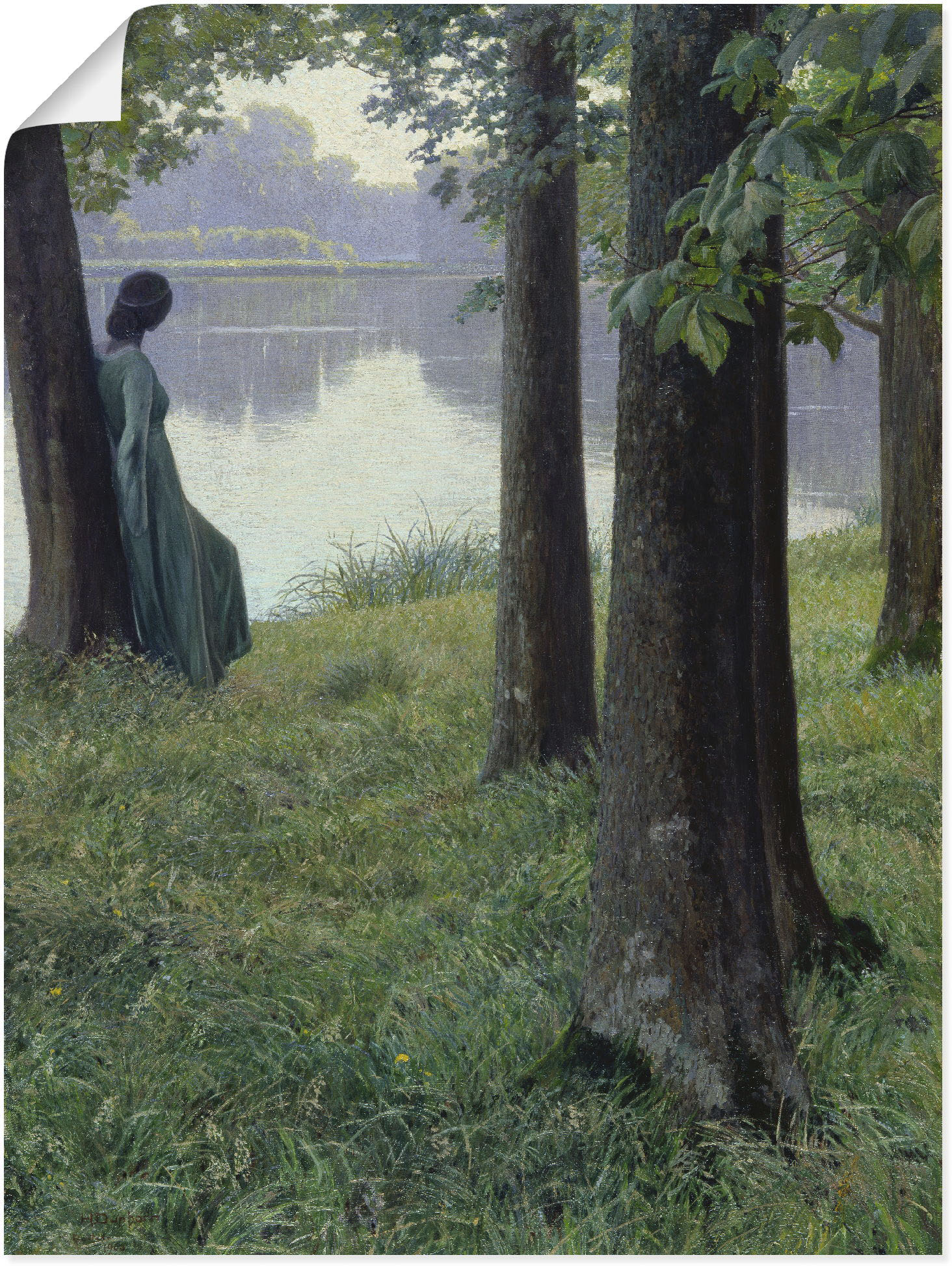 Artland Wandbild »Morgen am Teich in Rastede. 1906«, Frau, (1 St.), als Leinwandbild, Poster in verschied. Grössen von Artland