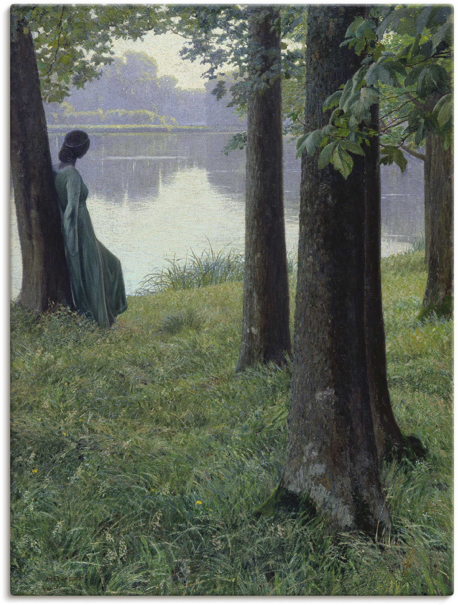 Artland Wandbild »Morgen am Teich in Rastede. 1906«, Frau, (1 St.), als Leinwandbild, Poster in verschied. Grössen von Artland