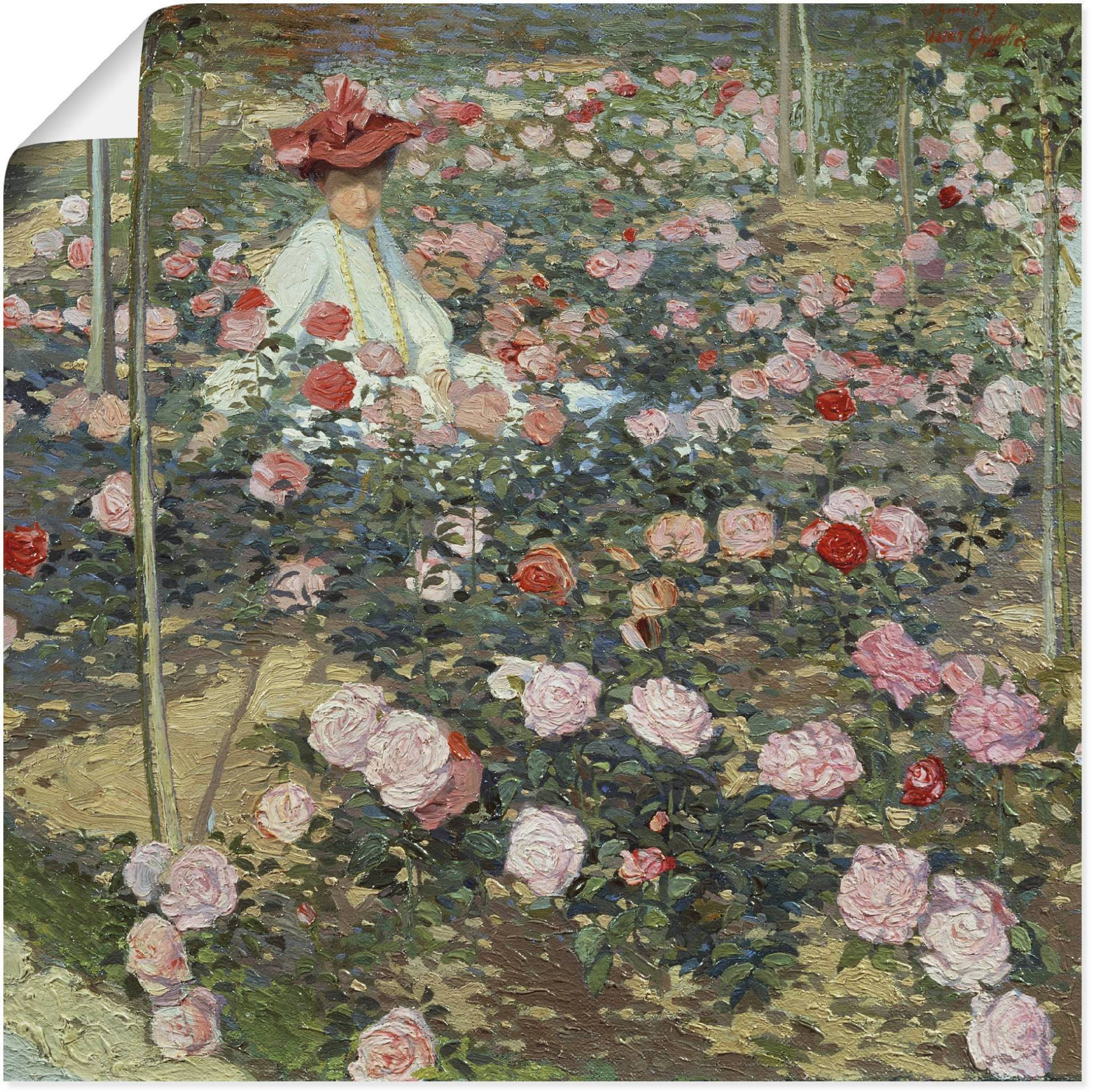 Artland Wandbild »Mrs Ojetti im Rosen Garten«, Gartenbilder, (1 St.), als Alubild, Leinwandbild, Wandaufkleber oder Poster in versch. Grössen von Artland