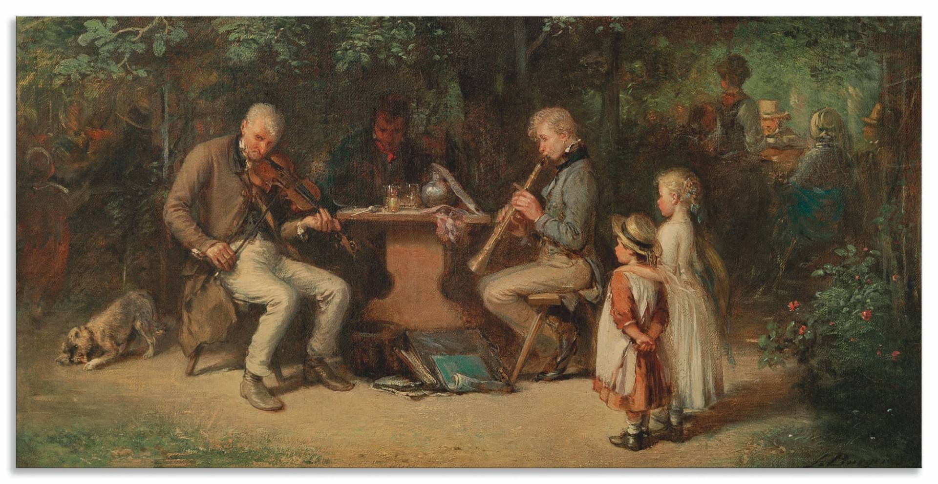 Artland Wandbild »Musikanten im Wirtshausgarten«, Bilder von Berufen, (1 St.), als Alubild, Leinwandbild, Wandaufkleber oder Poster in versch. Grössen von Artland