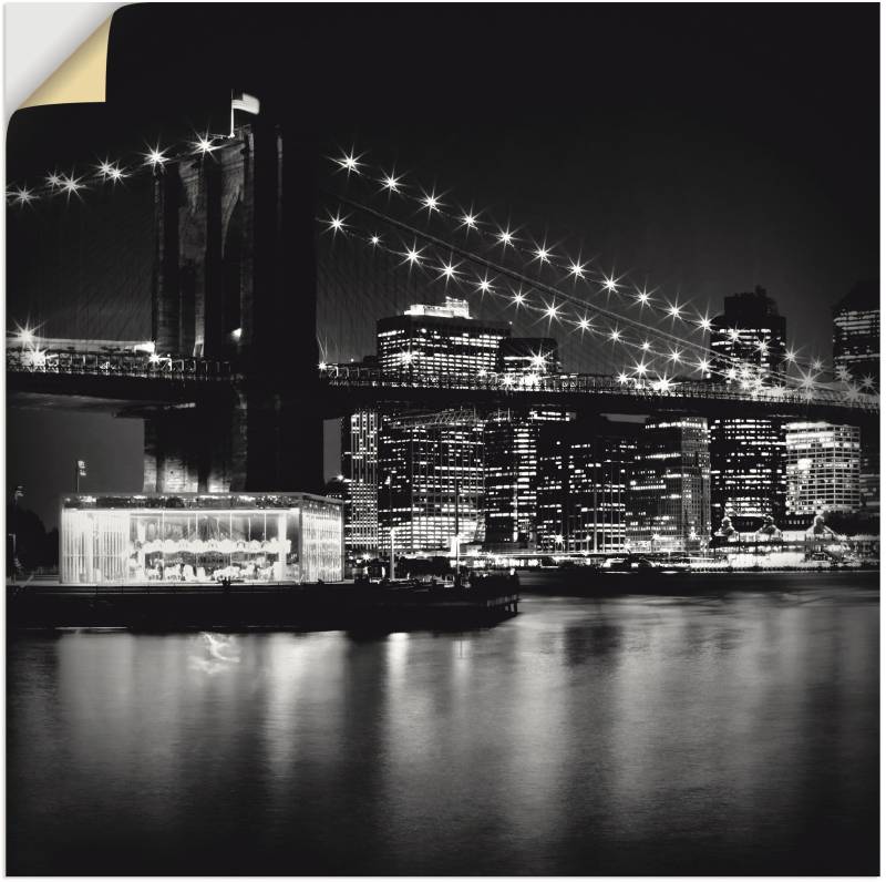 Artland Wandbild »NYC Brooklyn Bridge bei Nacht«, Amerika, (1 St.), als Leinwandbild, Poster in verschied. Grössen von Artland