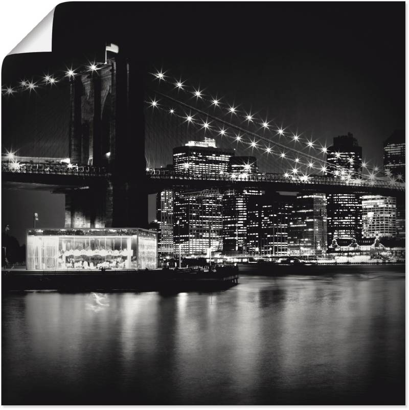 Artland Wandbild »NYC Brooklyn Bridge bei Nacht«, Amerika, (1 St.), als Leinwandbild, Poster in verschied. Grössen von Artland