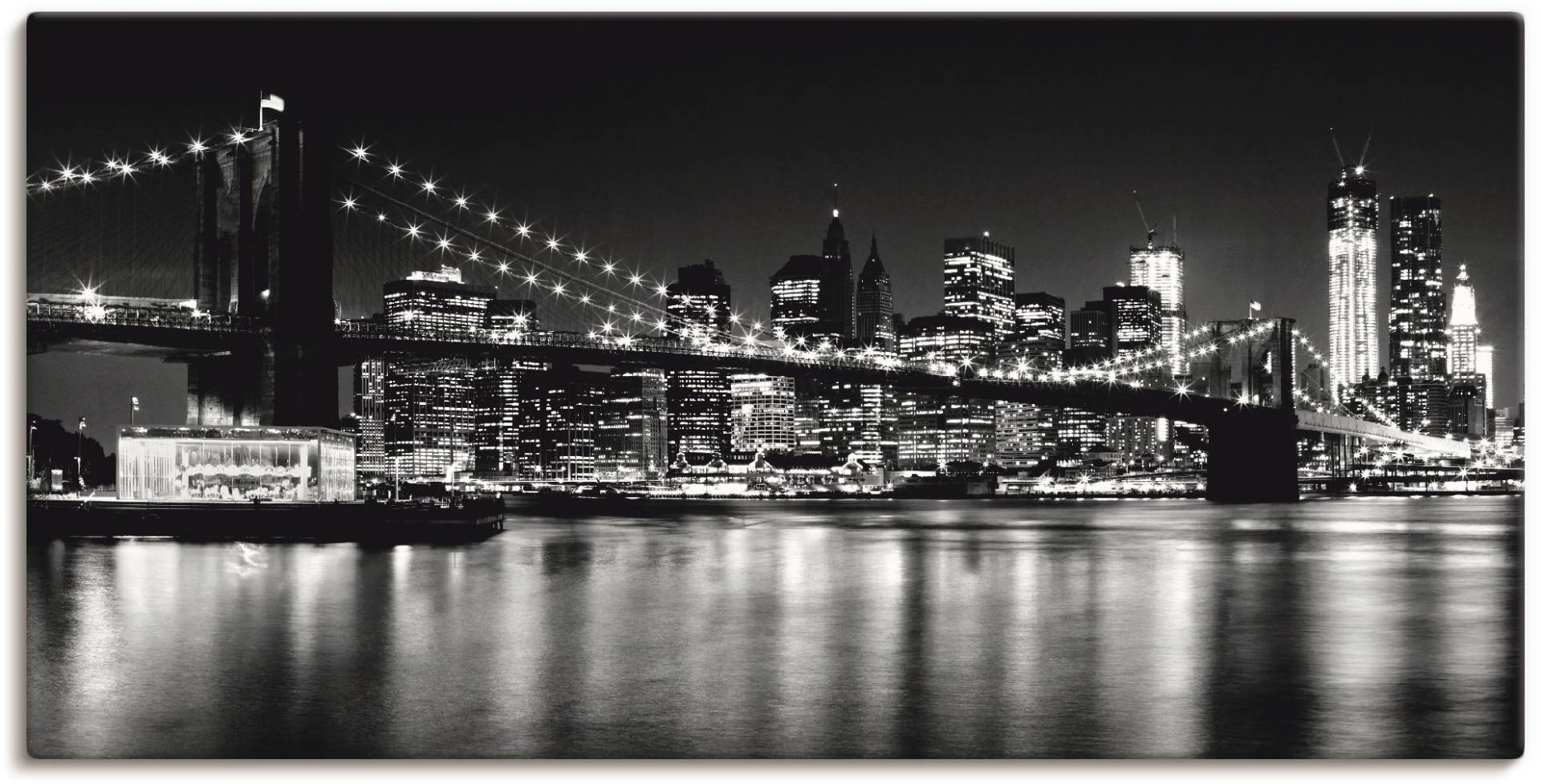 Artland Wandbild »Nächtliche Skyline Manhattan I«, Amerika, (1 St.), als Alubild, Outdoorbild, Leinwandbild, Poster, Wandaufkleber von Artland
