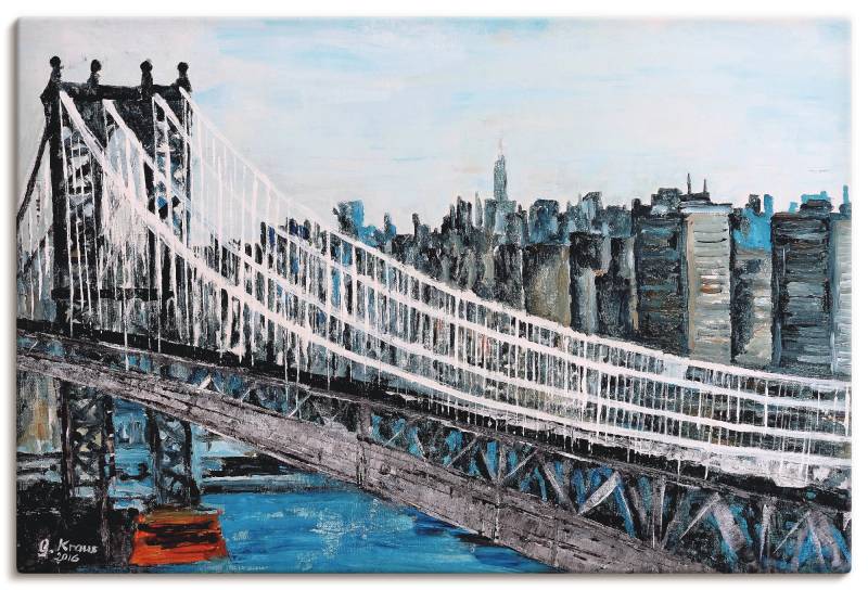 Artland Leinwandbild »New York Brooklyn Bridge«, Amerika, (1 St.), auf Keilrahmen gespannt von Artland