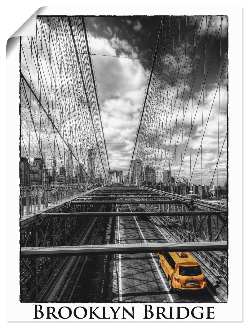 Artland Poster »New York Brooklyn Bridge«, Brücken, (1 St.), als Leinwandbild, Wandaufkleber oder Poster in versch. Grössen von Artland