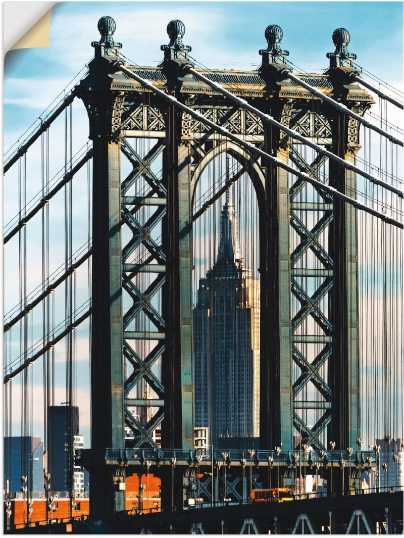 Artland Wandbild »New York Manhattan Bridge«, Brücken, (1 St.), als Leinwandbild, Wandaufkleber in verschied. Grössen von Artland