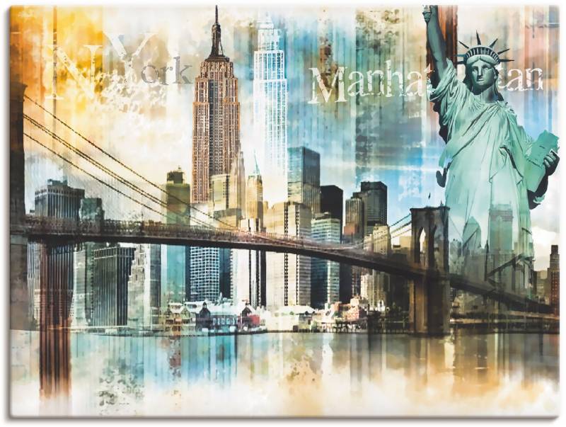 Artland Wandbild »New York Skyline Collage IV«, Amerika, (1 St.), als Leinwandbild, Poster in verschied. Grössen von Artland