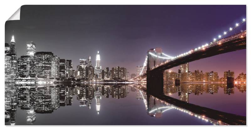 Artland Wandbild »New York Skyline nächtliche Reflektion«, Amerika, (1 St.), als Leinwandbild, Poster, Wandaufkleber in verschied. Grössen von Artland