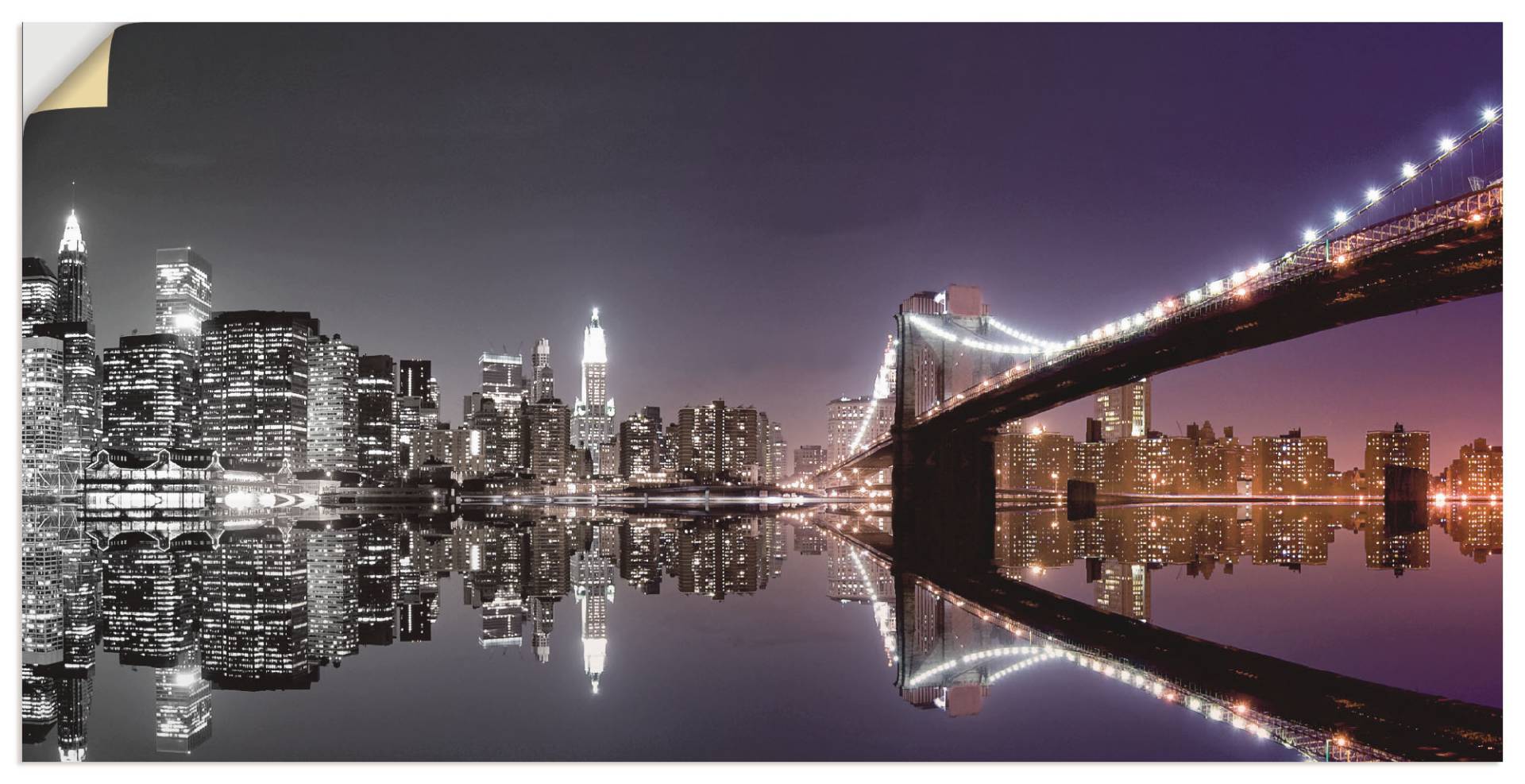 Artland Wandbild »New York Skyline nächtliche Reflektion«, Amerika, (1 St.), als Leinwandbild, Poster, Wandaufkleber in verschied. Grössen Artland Wandbild »New York Skyline nächtliche Reflektion«, Amerika, (1 St.), als Leinwandbild, Poster, Wandaufkleber in verschied. Grössen von Artland