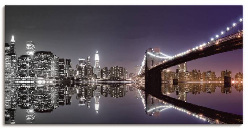 Artland Wandbild »New York Skyline nächtliche Reflektion«, Amerika, (1 St.), als Leinwandbild, Poster, Wandaufkleber in verschied. Grössen von Artland