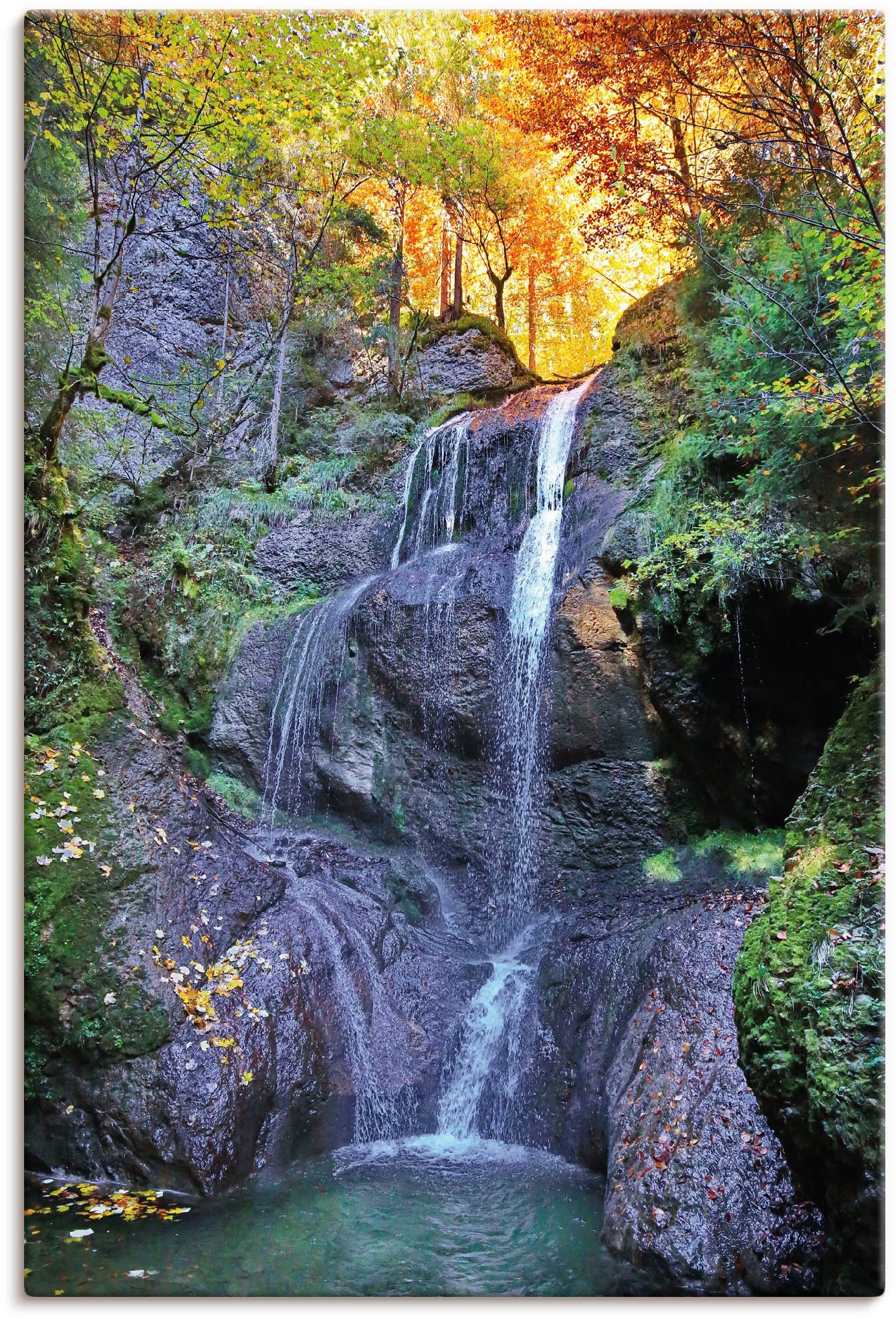 Artland Wandbild »Niedersonthofener Wasserfall im Allgäu«, Wasserfallbilder, (1 St.), als Leinwandbild, Poster in verschied. Grössen von Artland