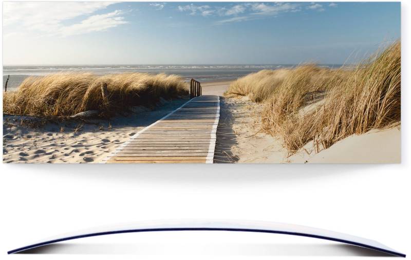 Artland Wandbild »Nordseestrand auf Langeoog - Steg«, Strand, (1 St.), 3D Optik gebogen von Artland