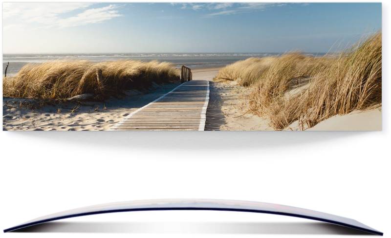 Artland Wandbild »Nordseestrand auf Langeoog - Steg«, Strand, (1 St.), 3D Optik gebogen von Artland