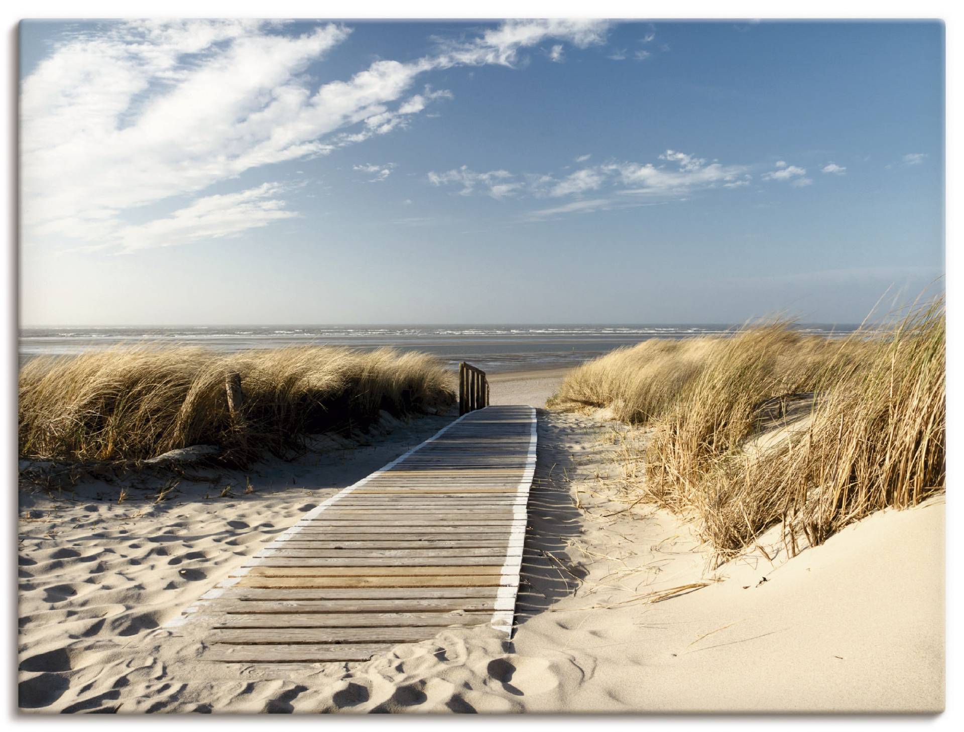 Artland Wandbild »Nordseestrand auf Langeoog - Steg«, Strand, (1 St.), als Alubild, Outdoorbild, Leinwandbild, Wandaufkleber, versch. Grössen von Artland