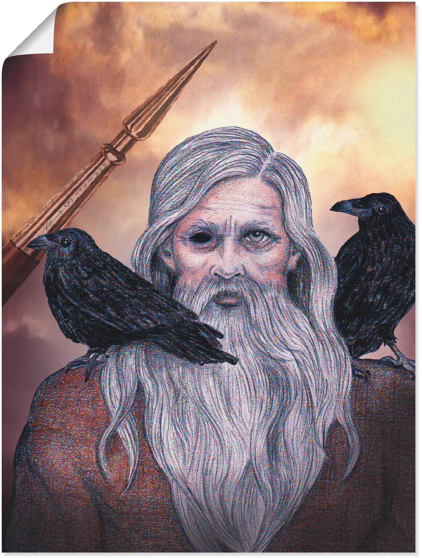 Artland Poster »Odin«, Götter, (1 St.), als Leinwandbild, Wandaufkleber oder Poster in versch. Grössen von Artland