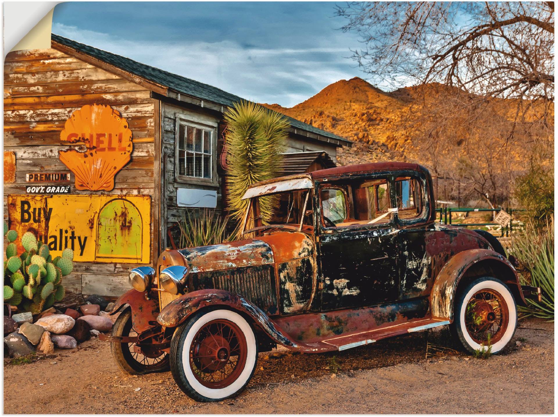 Artland Wandbild »Oldtimer Route 66 Hackberry«, Auto, (1 St.), als Leinwandbild, Wandaufkleber in verschied. Grössen von Artland