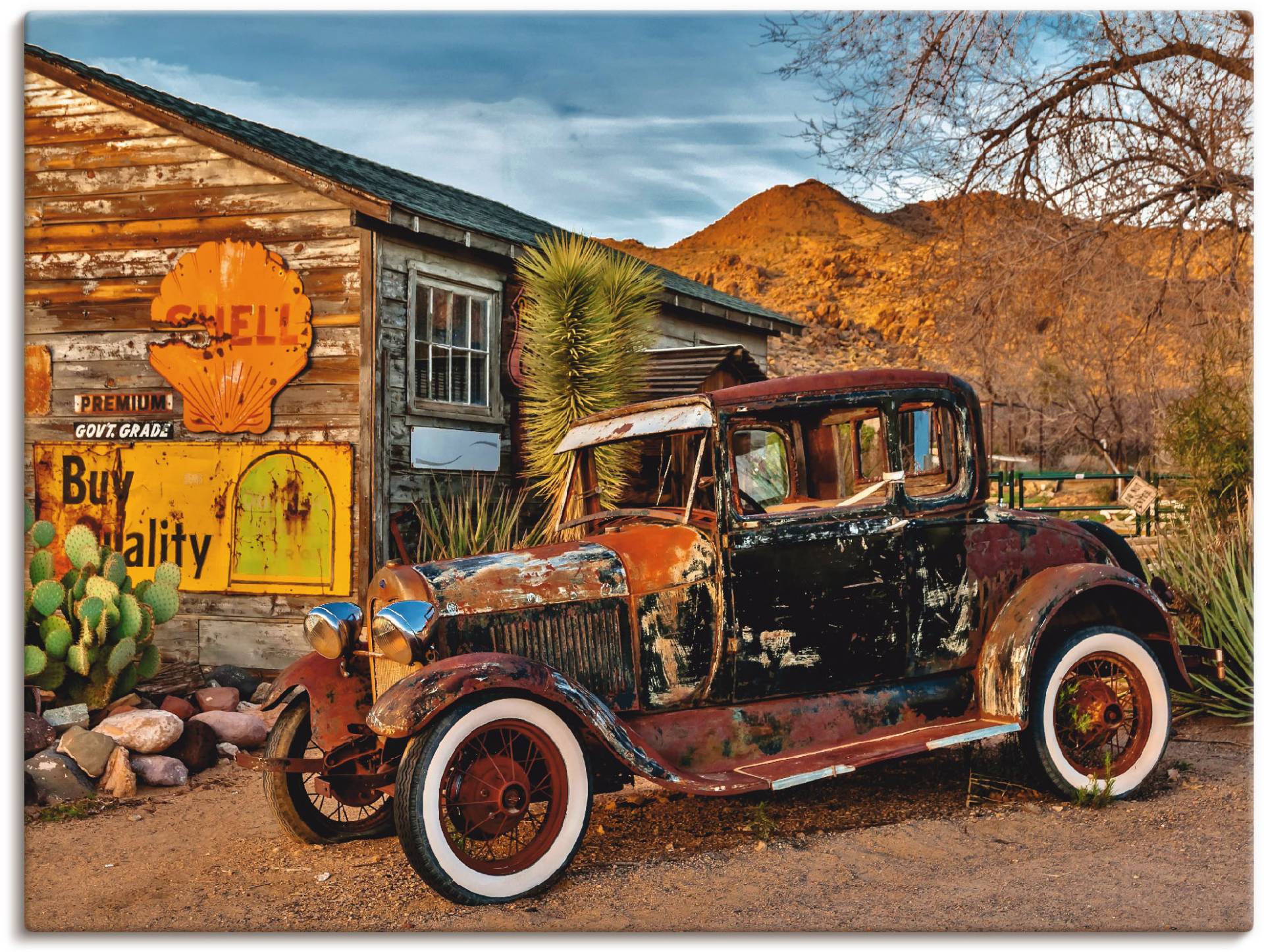 Artland Wandbild »Oldtimer Route 66 Hackberry«, Auto, (1 St.), als Leinwandbild, Wandaufkleber in verschied. Grössen von Artland