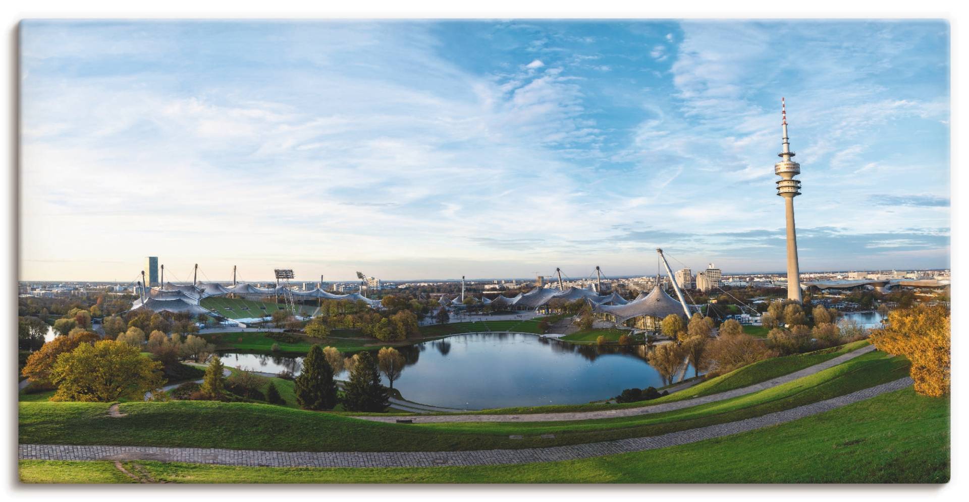 Artland Leinwandbild »Olympiapark in München«, Deutschland, (1 St.), auf Keilrahmen gespannt von Artland