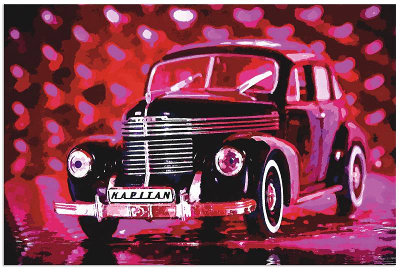 Artland Wandbild »Opel Kapitän - Pretty In Pink«, Auto, (1 St.), als Alubild, Leinwandbild, Wandaufkleber oder Poster in versch. Grössen von Artland