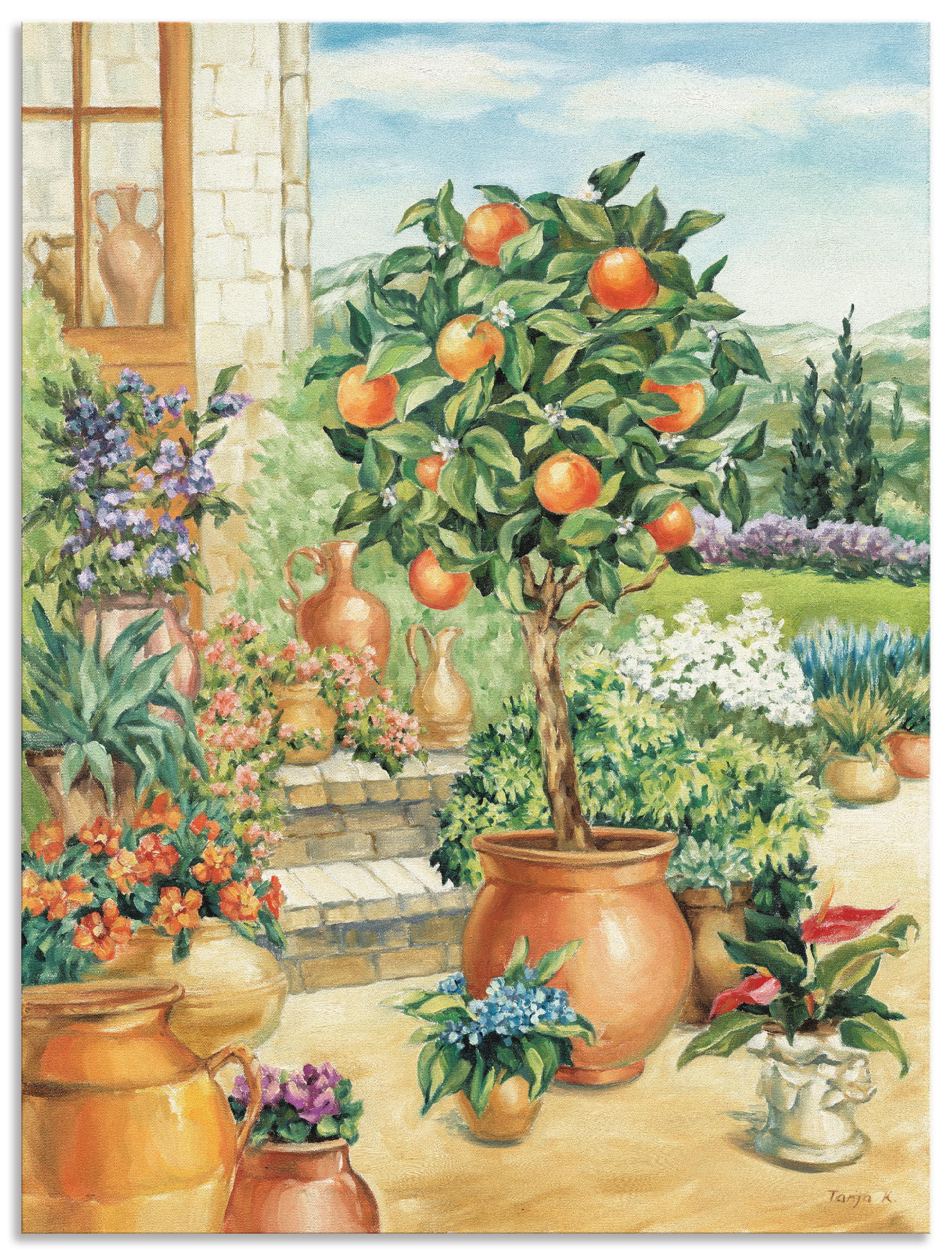 Artland Wandbild »Orangenbaum im Garten«, Garten, (1 St.), als Alubild, Outdoorbild, Leinwandbild, Poster, Wandaufkleber von Artland