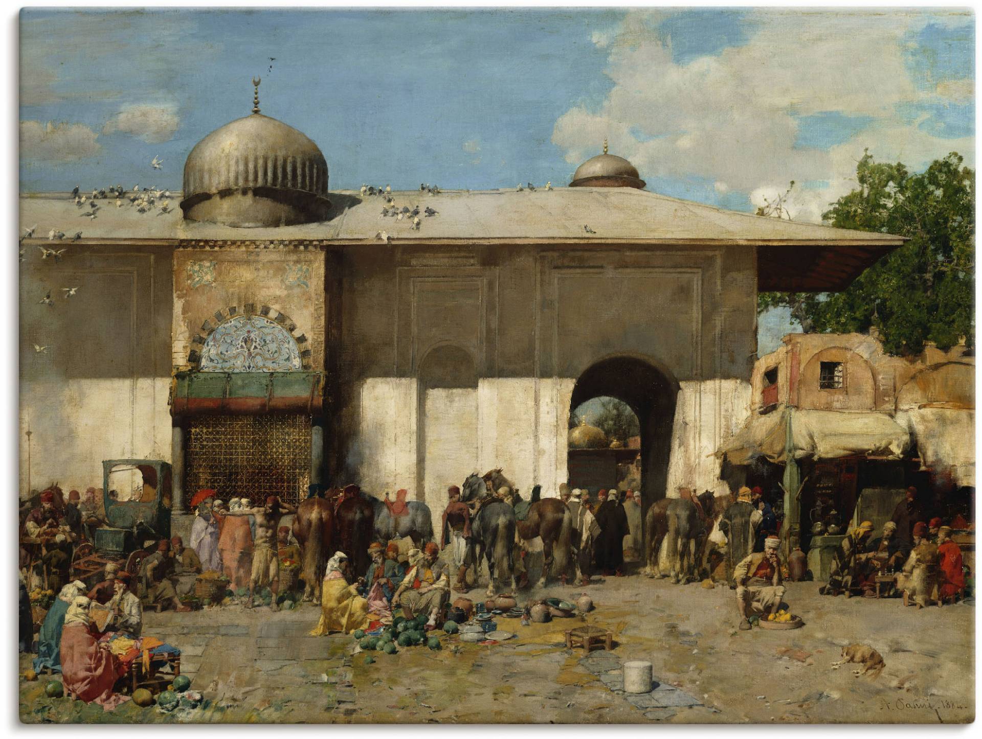 Artland Leinwandbild »Orientalischer Markt. 1884«, Gruppen & Familien, (1 St.), auf Keilrahmen gespannt von Artland