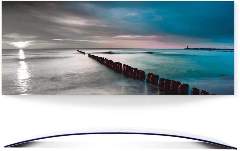 Artland Wandbild »Ostsee mit Sonnenaufgang s/w«, Gewässer, (1 St.), 3D Optik gebogen von Artland