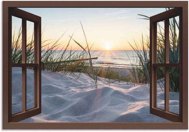 Artland Wandbild »Ostseestrand durchs Fenster«, Meer Bilder, (1 St.), als Alubild, Outdoorbild, Leinwandbild, Wandaufkleber, versch. Grössen von Artland